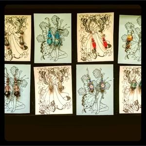 Handmade Drop Earrings Semi Precious Stone Various 1.5-2"